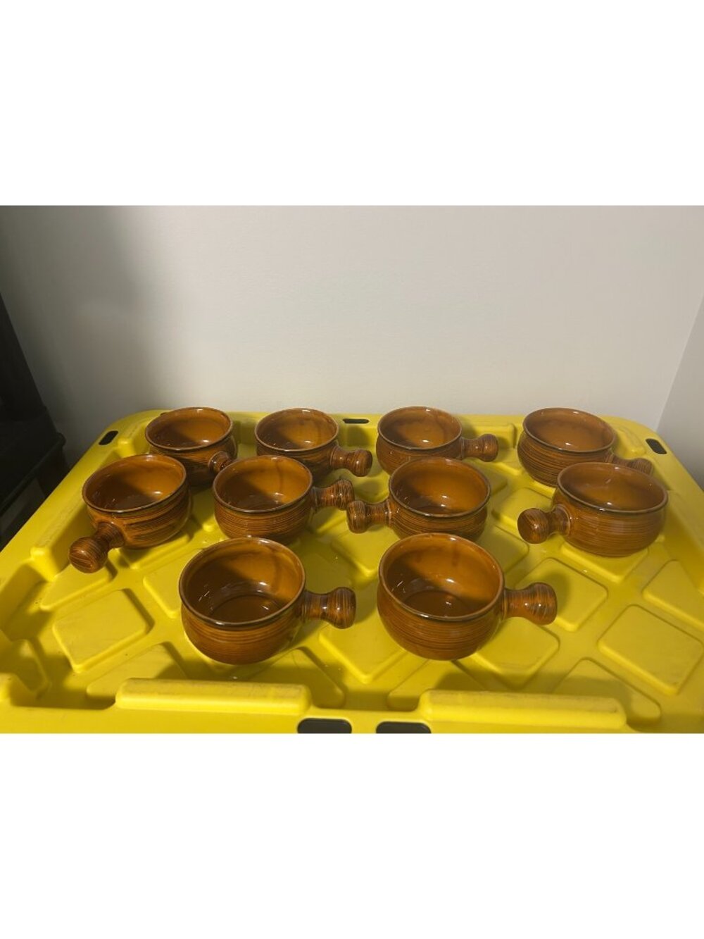 10 Nasco Vintage Brown Crock With Handle French Onion Soup Vintage